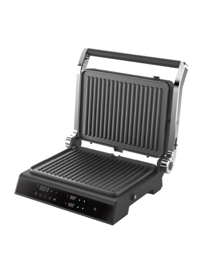 2000W Glass Alumimium & Stainless Steel Elegant Non-Stick Coating 180° Opening Sandwich Toaster With 5 Setings & Touch Screen Control For Kitchen Office & Dormitories DH-07601