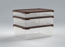 Frosty rectangular tupperwares 3 pcs set