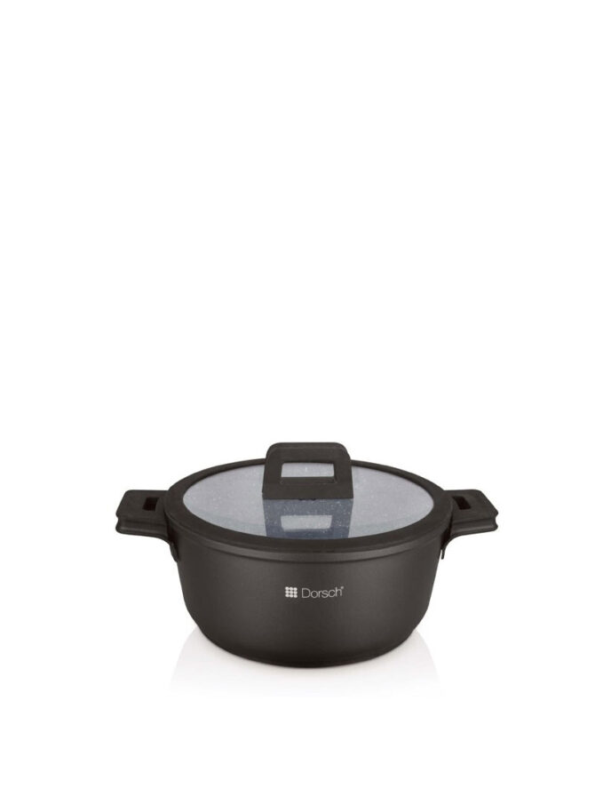 4L Die-Cast Aluminium Ceramic Coated Casserole With Glass Lid DH-05584\SR (D24 x H11.2)cm