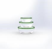 Tick&Lock round tupperwares 3 pcs sets (0.2L, 0.5L  & 1L)