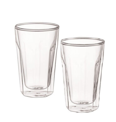 2Pcs 450ml Double Walled Glass Cups Set For Tea Espresso Coffee & Latte DH-09202