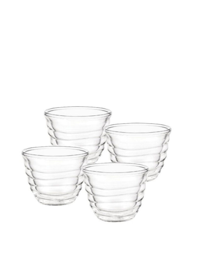 4Pcs 80ml Double Walled Glass Wavy Cups Set DH-09211