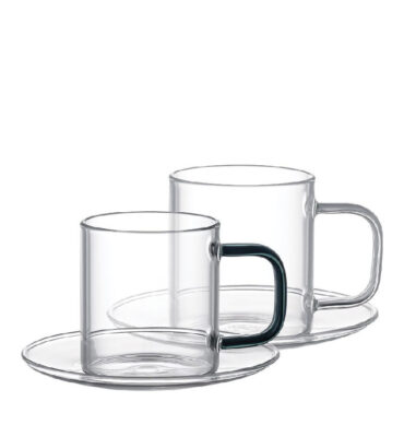 4Pcs 100ml Elegance Coffee Cups With 4Pcs Saucers Set DH-09221