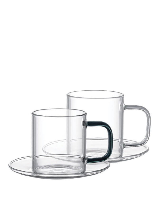 4Pcs 100ml Elegance Coffee Cups With 4Pcs Saucers Set DH-09221