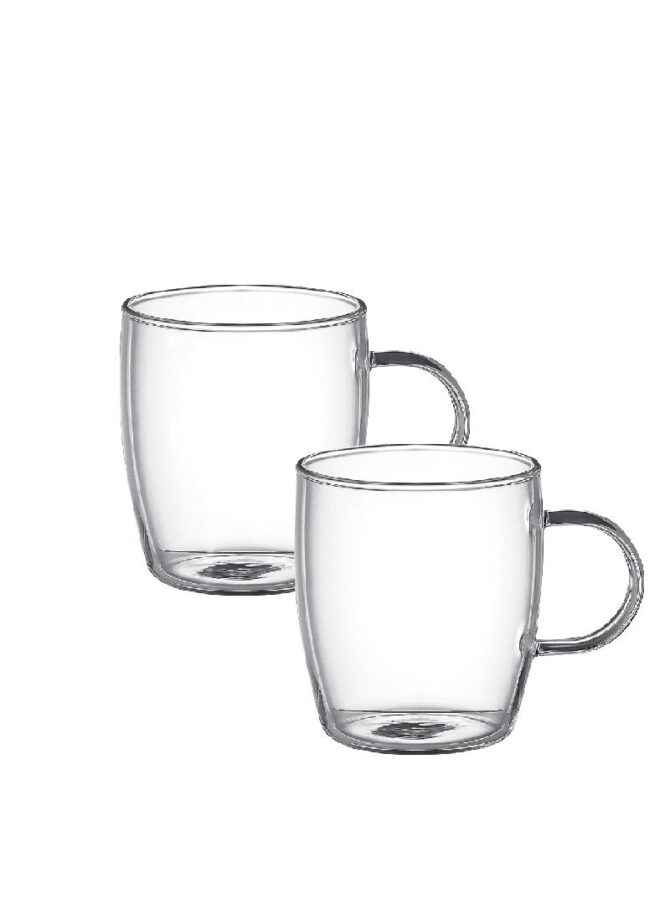 2Pcs 280ml Glass Curve Cups With Handle DH-09232
