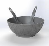 Salad - Rattan bowl with fork and spoon