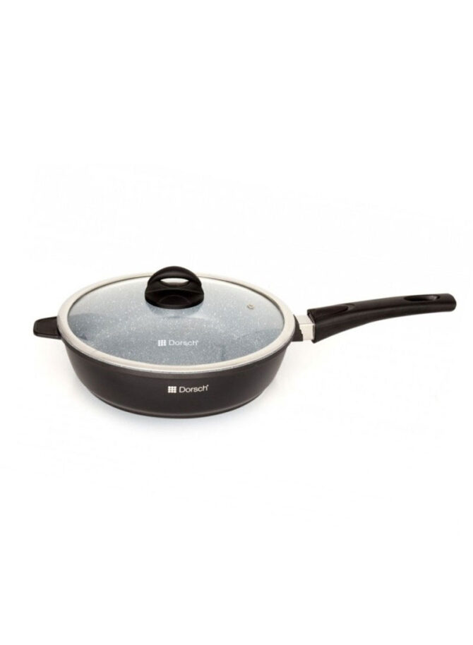 28cm 3.3L Non-Stick Ceramic Coating Aluminum Deep Fry Pan With Glass Lid DH-05581