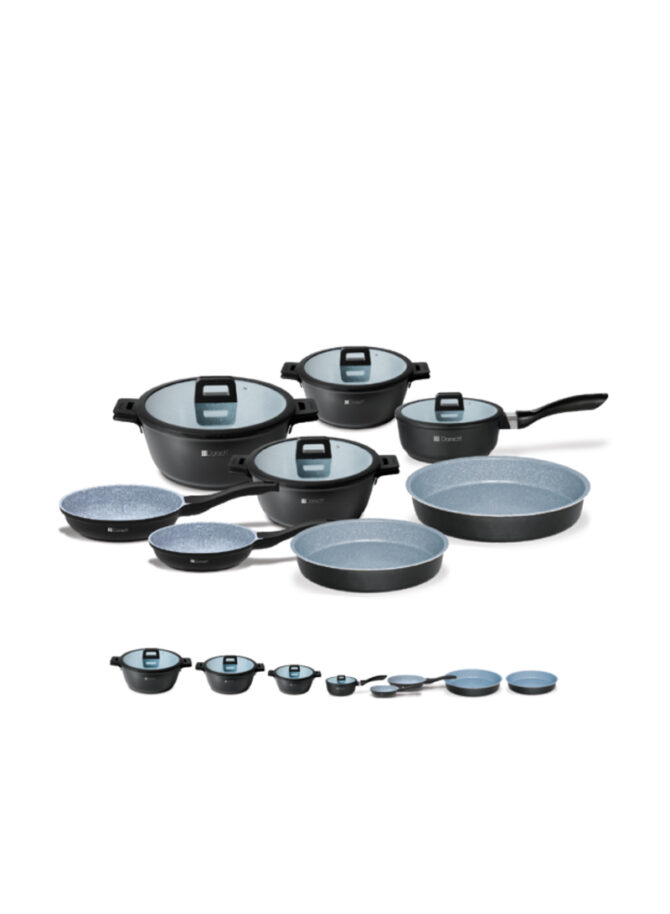 8-Piece Cookware Set, Perfect for Sautéing, Simmering, Frying, & Baking with Versatile Casseroles, Saucepans, & Frying Pans