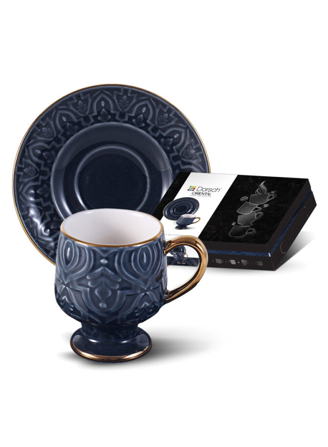 12Pcs 85ml Finest Porcelain Coffee Cups Set DH-09330 - Oriental Navy