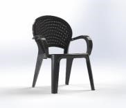 Sultan 2 - Chair with arms with rattan back