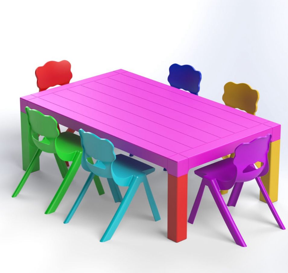 KIDS SET | MILANO TABLE WITH 6 BISBIS CHAIRS