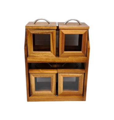 Billi Wooden Canister Set with Stand 341/ 4 Boxes