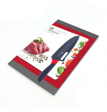 2 Pcs Cutting Board & Knife Set DH-04613 - Red