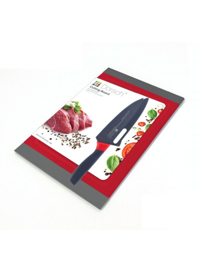 2 Pcs Cutting Board & Knife Set DH-04613 - Red
