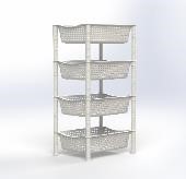 Gamma Rattan vegetables rack 4 shelves