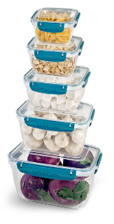 4 pcs. Master Seal Square Storage Container Set (900,1500,2400,3750 ml)