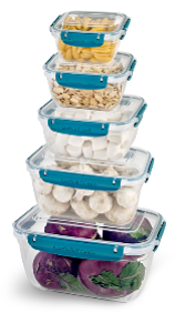 6 pcs. Master Seal Square Storage Container Set (275,500,900,1500,2400,3750 ml)
