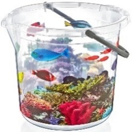No 1 Decorated Cleaning Bucket (Transparent) (10 LT.)