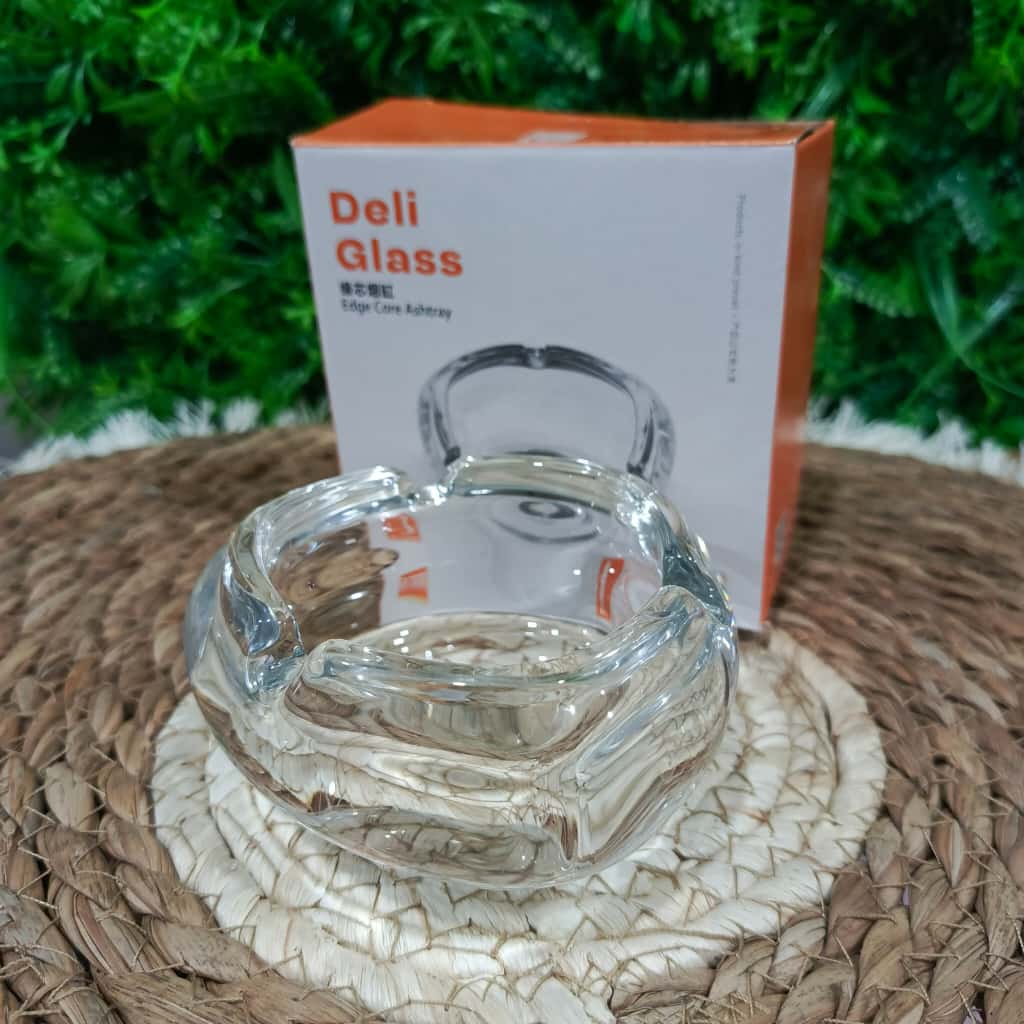 Deli Glass - منفضة مدورة زجاج صغير