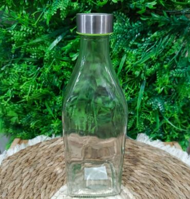 959-8 -  إبريق زجاج مربع مع غطا ستانلس ستيل