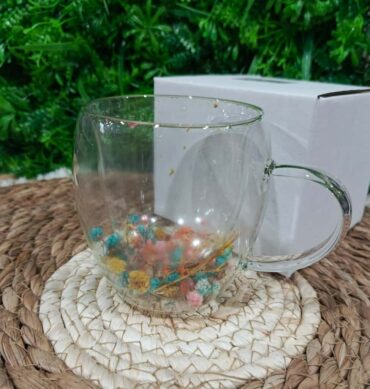 350-5 - Mug Glass flowers