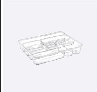 Double Cutlery Tray Transparent