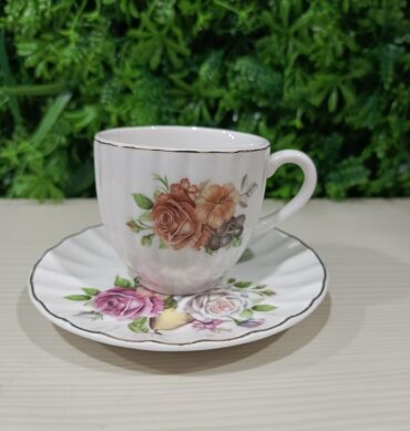 807-4 - فناجين قهوة وردة مع صحن *6