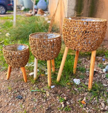 طقم سلال قش 3 قطع